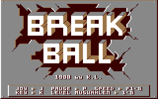 Break Ball Title Screen